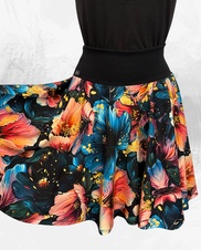 Dámská krátká kolová úpletová sukně,květy Margaret